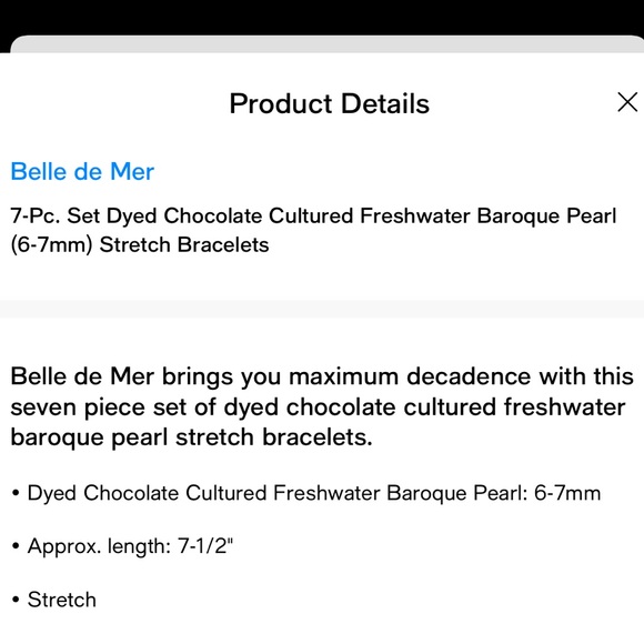 7 piece Dyed Chocolate Cultured Freshwater Baroque Pearl Bracelets - Picture 5 of 5